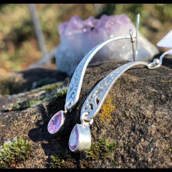 Pink Topaz Earrings - Picture 2 of 8